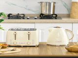 Kettle and Toaster Set, 1.7L 3000W Fast Boil Jug Kettle with Auto Shut Off, 4 Slice Toaster with 7 T3398P342262