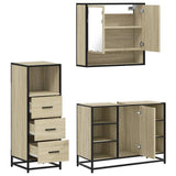 3 Piece Bathroom Furniture Set Sonoma Oak Engineered Wood 3301061