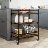 Kitchen Trolley Smoked Oak 65x40x86.5 cm Engineered Wood 842398