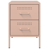 ZNTS Bedside Cabinets 2 pcs Pink 36x39x50.5 cm Steel 842925