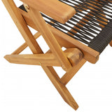 5 Piece Garden Dining Set Black Polypropylene and Solid Wood 3281829