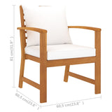 Garden Chairs 2 pcs with Cream Cushions Solid Wood Acacia 318340