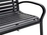 Twin Garden Bench Black 231 cm Steel and WPC 366538