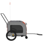 ZNTS Pet Bike Trailer Orange and Grey Oxford Fabric and Iron 93858