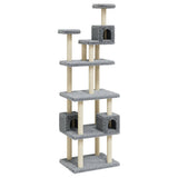 Cat Tree with Sisal Scratching Posts Light Grey 188 cm 171489