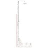 Outdoor Shower 225 cm Solid Pine Wood and Stainless Steel White 886349
