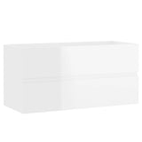 Sink Cabinet with Built-in Basin High Gloss White Engineered Wood 3071654