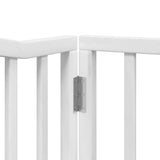 Dog Gate with Door Foldable 10 Panels White 800 cm Poplar Wood 3155619