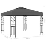 ZNTS Gazebo with LED String Lights 3x3 m Anthracite 3070296