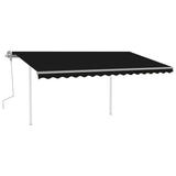 ZNTS Manual Retractable Awning with LED 4.5x3 m Anthracite 3069964