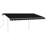 Manual Retractable Awning with Posts 4.5x3.5 m Anthracite 3070039