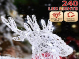 Two Reindeer Pulling Sleigh Lighted Christmas Decor 2.4ft, 240 White LED PVC Dcor, UK Plug 31V 3.6W 51476174