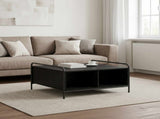 Coffee Table Black Oak 80 x 80 x 41 cm Engineered Wood 8013596