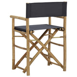 Director's Chair Set of 2 Dark Grey Bamboo, Polyester Standard 313029