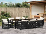 Garden Dining Set 9 pcs Black Poly Rattan 3380620