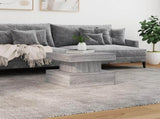 Coffee Table with LED Lights Grey Sonoma 50x50x40 cm 839845