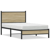 Metal Bed Frame without Mattress Sonoma Oak 100x190 cm 4007862