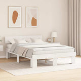 Bed Frame with Headboard White 140 x 200 cm Solid Pine Wood 872567