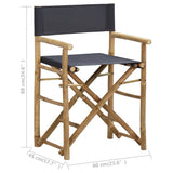 Director's Chair Set of 2 Dark Grey Bamboo, Polyester Standard 313029