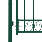 ZNTS Fence Gate with Spikes Steel 100x150 cm Green 146375