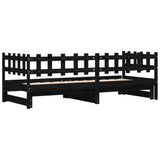 Pull-out Day Bed without Mattress Black 2x cm Solid Wood 840387
