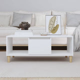 Coffee Table White 90x50x36,5 cm Engineered Wood 821060