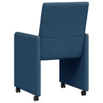Dining Chairs with Wheel 2 pcs Blue 57 x 66 x 94 cm Fabric 42017815