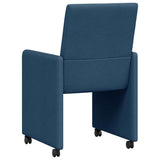 Dining Chairs with Wheel 2 pcs Blue 57 x 66 x 94 cm Fabric 42017815