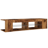TV Cabinet with LED Lights Old Wood 135x39x30 cm Engineered Wood 856323