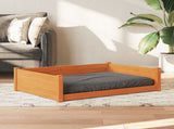Dog Bed Wax Brown 105.5x75.5x28 cm Solid Wood Pine 844466