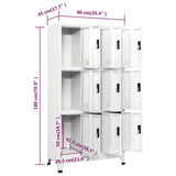 Locker Cabinet White 90x45x180 cm Steel 339804