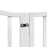Dog Gate with Door Foldable 6 Panels White 300 cm Poplar Wood 352215
