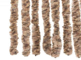 Fly Curtain Beige and Dark Brown 100x200 cm Chenille 377322