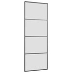 Sliding Door with Hardware Set Black 76x205 cm ESG Glass 3375797
