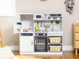 Pretend Play Toy Kitchen, Kids Kitchen Playset w/ Sounds, Lights, Running Water, Coffee Maker, T3398P422354