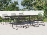 Garden Dining Set Black 3099219
