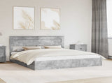 Storage Bed Concrete Grey 200 x 200 cm Engineered Wood 3409890