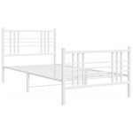Metal Bed Frame without Mattress with Footboard White 90x200cm 376384