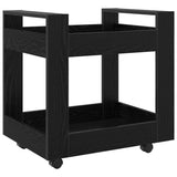 Desk Trolley Black Oak 60 x 45 x 60 cm Engineered Wood 881005