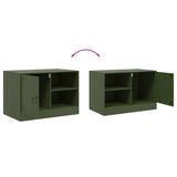 TV Cabinets 2 pcs Olive Green 67x39x44 cm Steel 841700