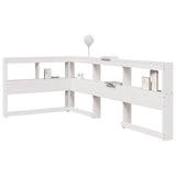 Bookcase Headboard L-Shaped White 100 cm Solid Wood Pine 859272