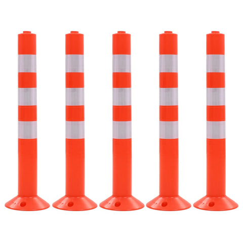 Traffic Control Bollards 5 pcs Plastic 75 cm 142829