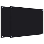 Kitchen Backsplashes 2 pcs Black 80x60 cm Tempered Glass 3315800