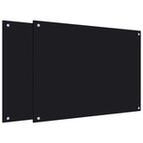 Kitchen Backsplashes 2 pcs Black 80x60 cm Tempered Glass 3315800