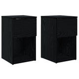 Bed Cabinet 2 pcs Black Oak 29 x 31.5 x 49 cm Engineered Wood 8001100