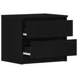 Bedside Cabinet with Drawer 2 pcs Black Oak 50 x 40 x 43.5 cm 862612