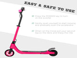 Electric Scooter, 120W Motor E-Scooter, Adjustable Height, Rear Brake for Ages 6 Years - Pink T3398P349443