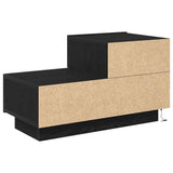 Bedside Cabinet Black Oak 70 x 36 x 40.5 cm Engineered Wood 863065