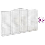 Arched Gabion Baskets 6 pcs 400x50x220/240 cm Galvanised Iron 3147078