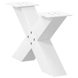 ZNTS Coffee Table Legs X-Shaped 2 pcs White 60x cm Steel 4012941